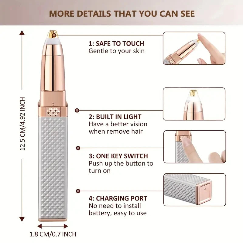 Lulupurest™ 2-in-1 Rechargeable Eyebrow & Facial Hair Shaver