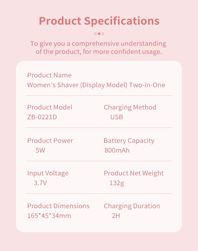 Lulupurest™ 2-in-1 Electric Razor & Bikini Trimmer for Women
