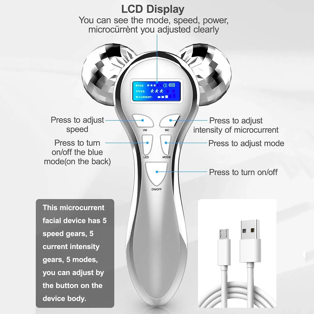 Lulupurest™ 4D EMS Microcurrent Face Massager Roller