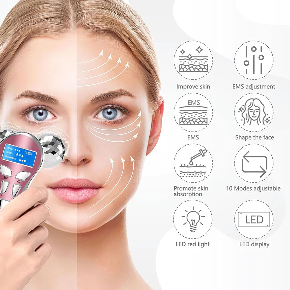 Lulupurest™ 4D EMS Microcurrent Face Massager Roller