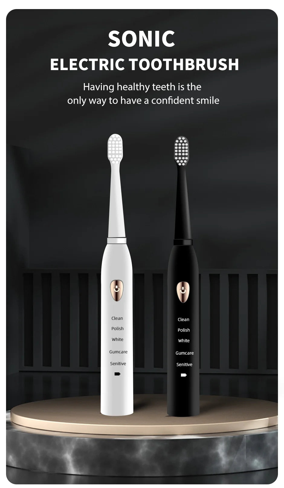 Lulupurest™ 5-Mode Sonic Electric Toothbrush