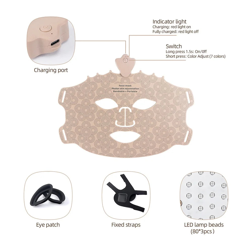 Lulupurest™ 7-Color LED Silicone Face Mask