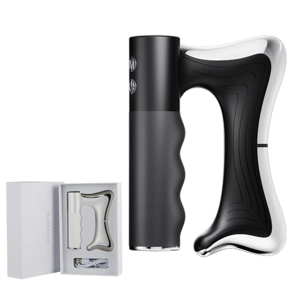 Electric Heating Fascia Knife Muscle Relaxation LCD Vibration Massager Warm Body Lifting Blade Comb Massage Tool