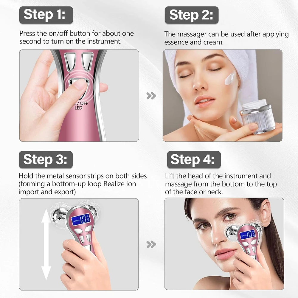 Lulupurest™ 4D EMS Microcurrent Face Massager Roller