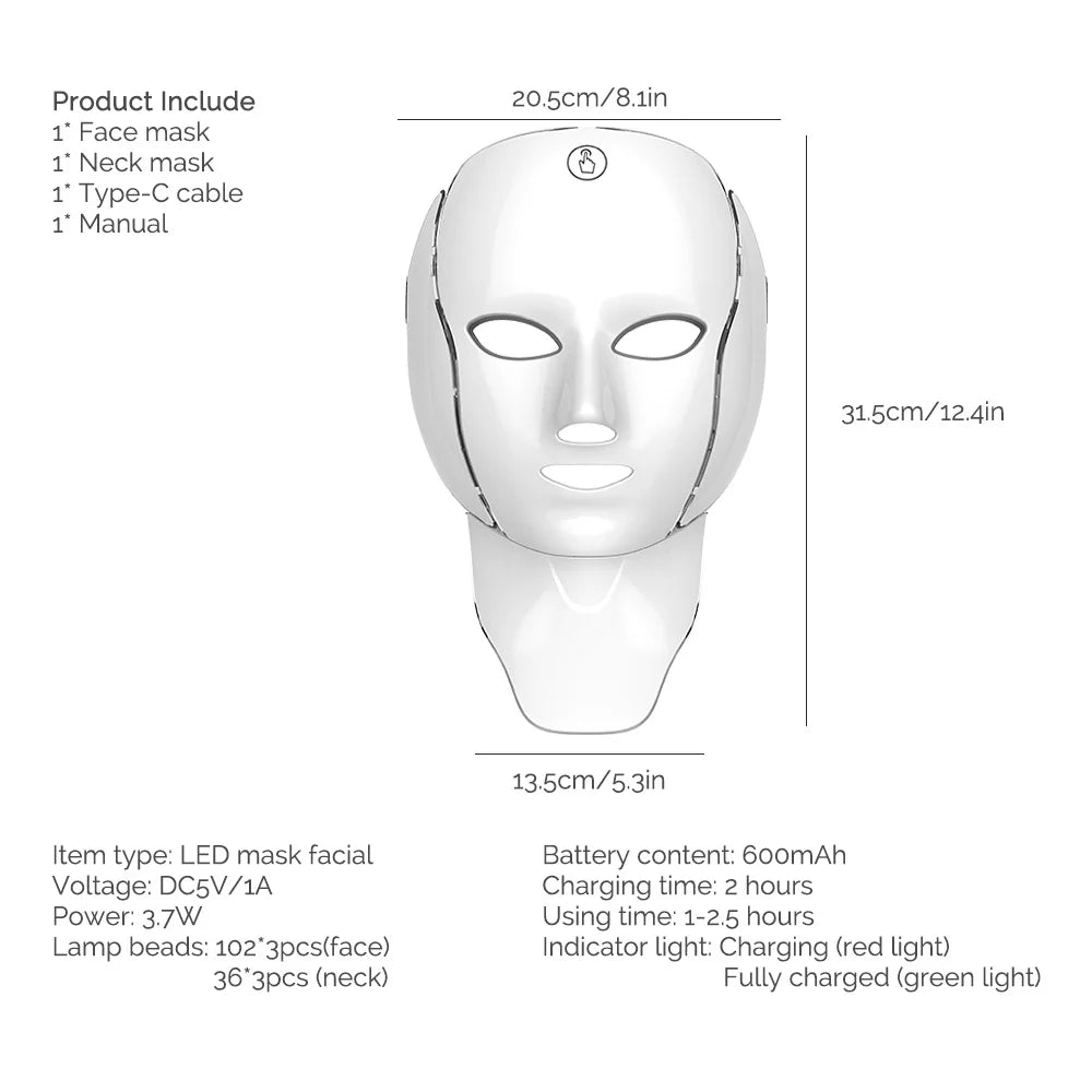 Lulupurest™ 7-Color LED Facial & Neck Mask
