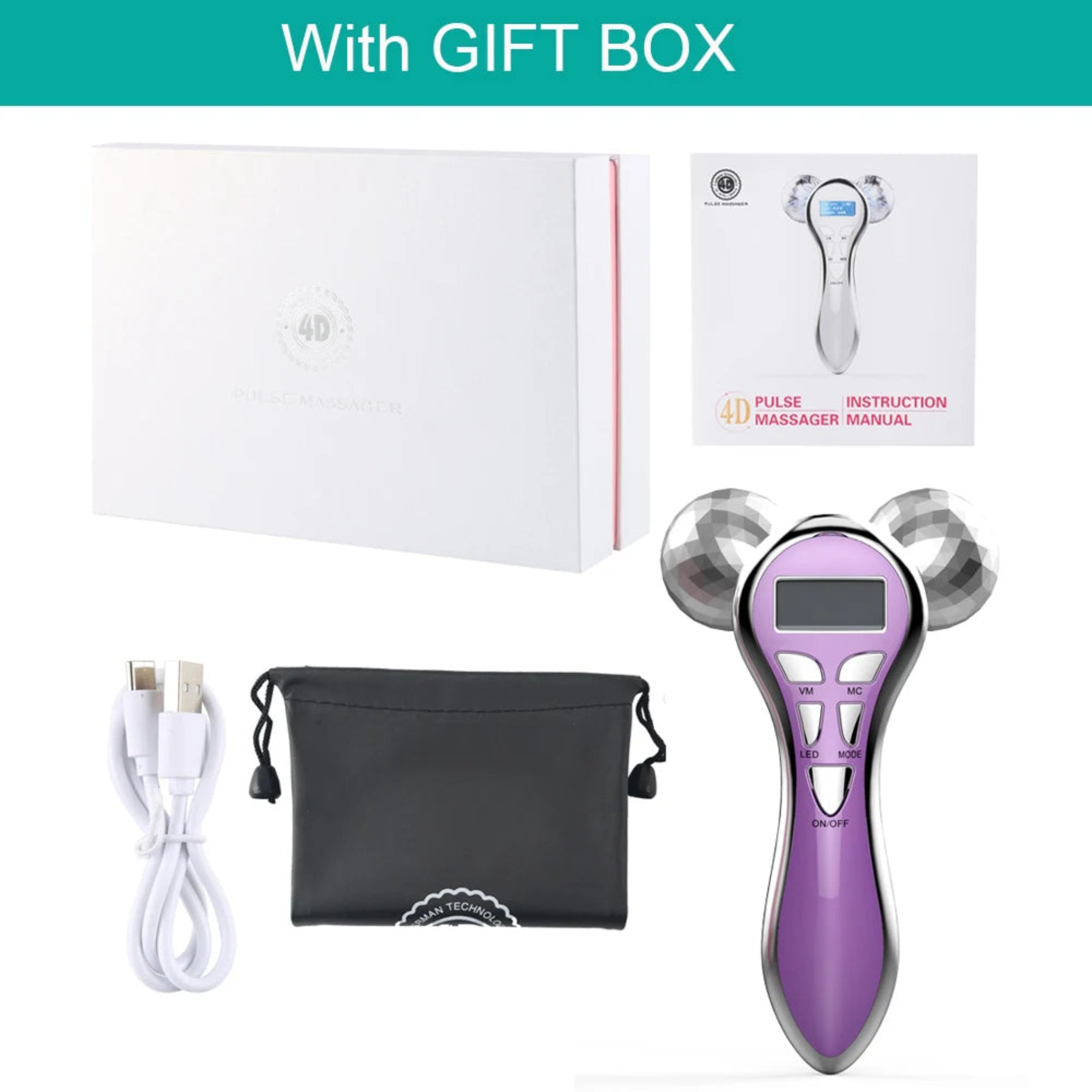 Lulupurest™ 4D EMS Microcurrent Face Massager Roller