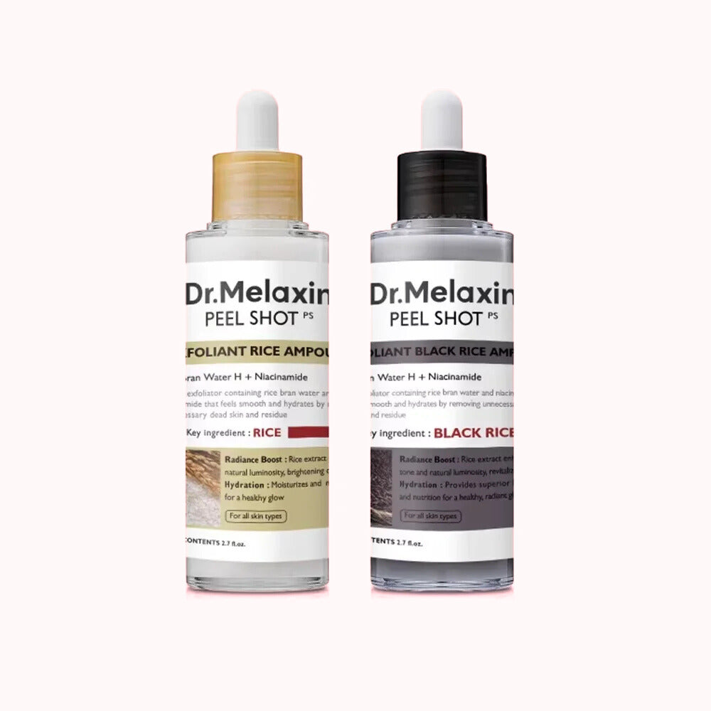 Dr.Melaxin, Peel Shot Glow Rice Exfoliating Ampoule, Gentle Exfoliating Face and Body Scrub for All Skin Types, Korean Skincare