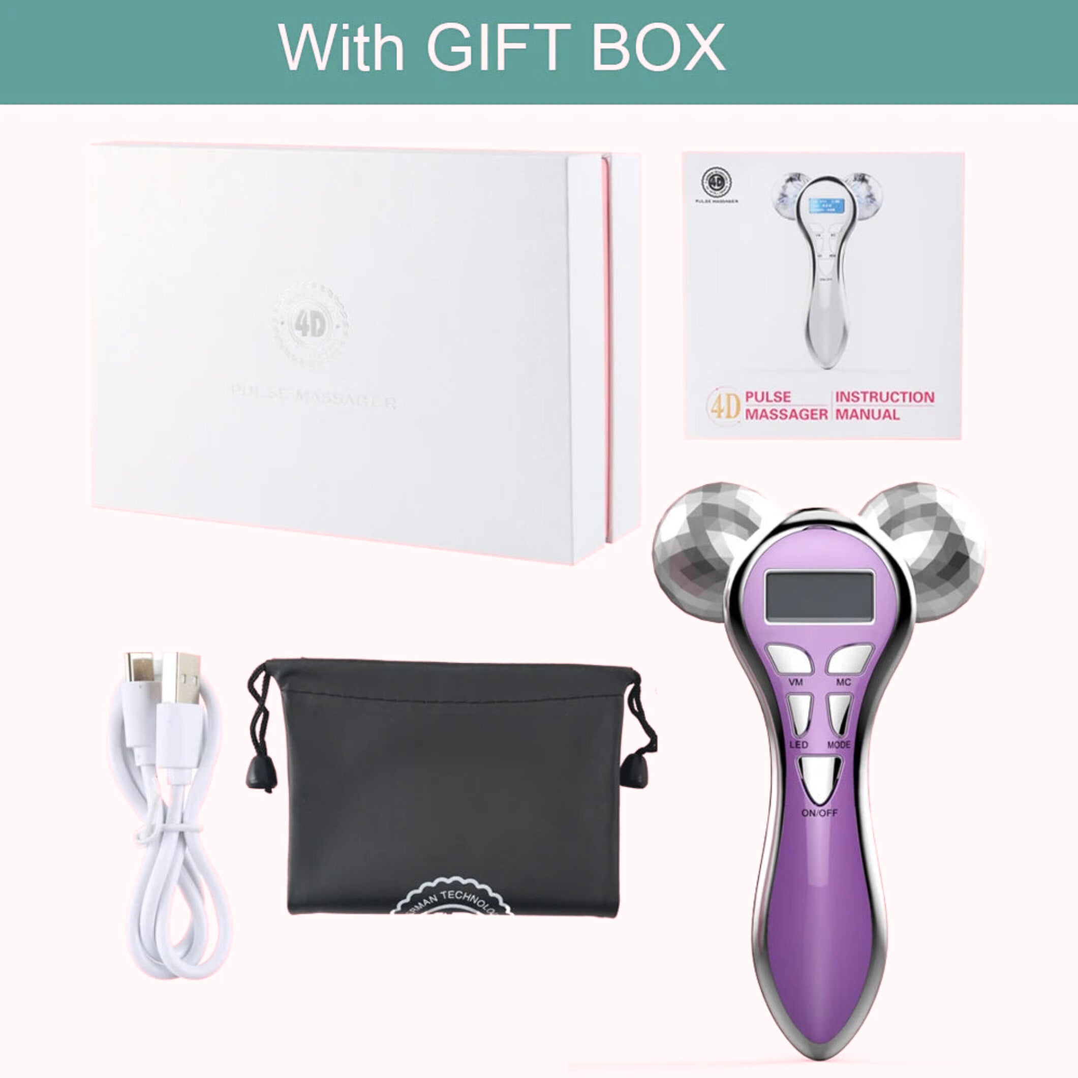 Lulupurest™ 4D EMS Microcurrent Face Massager Roller