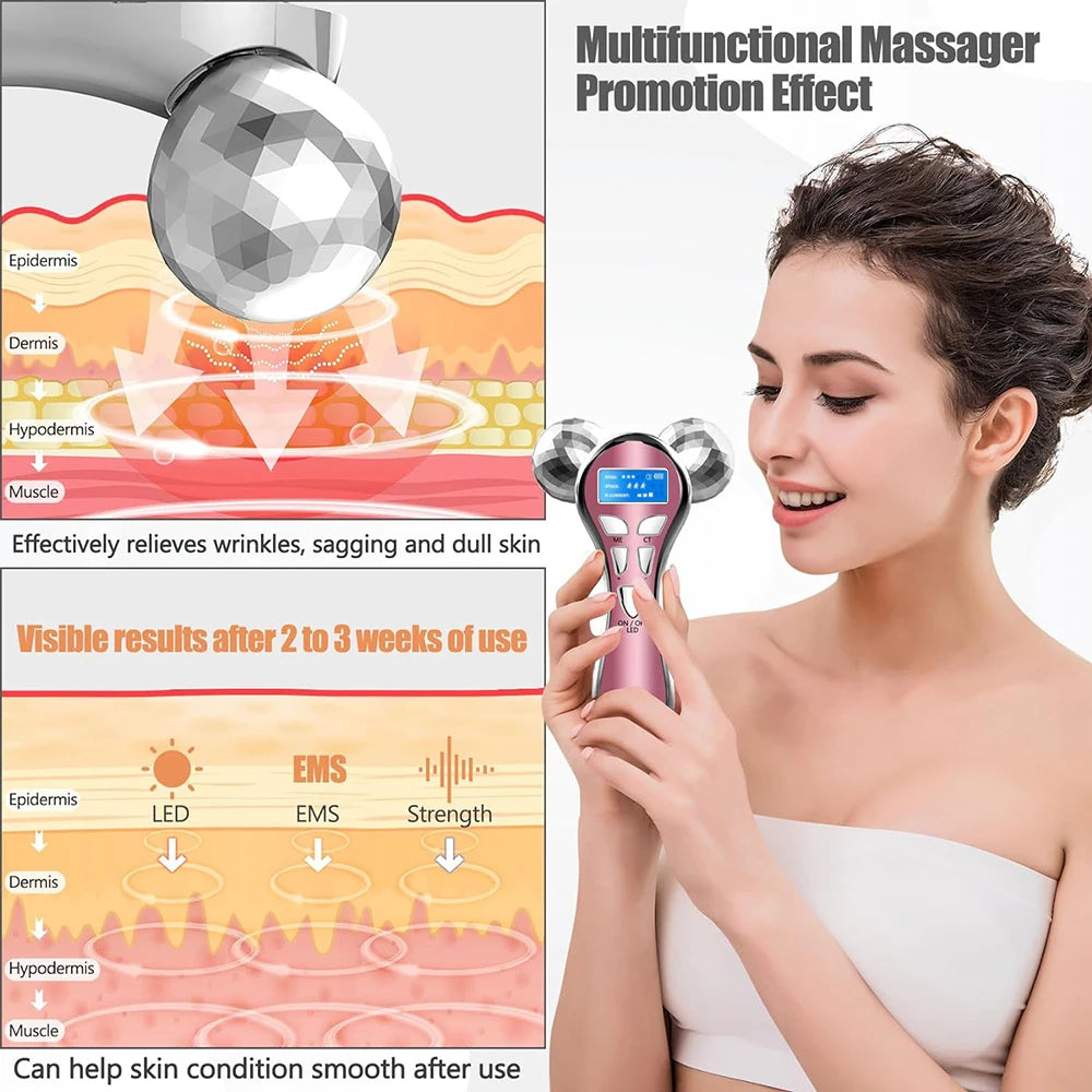 Lulupurest™ 4D EMS Microcurrent Face Massager Roller