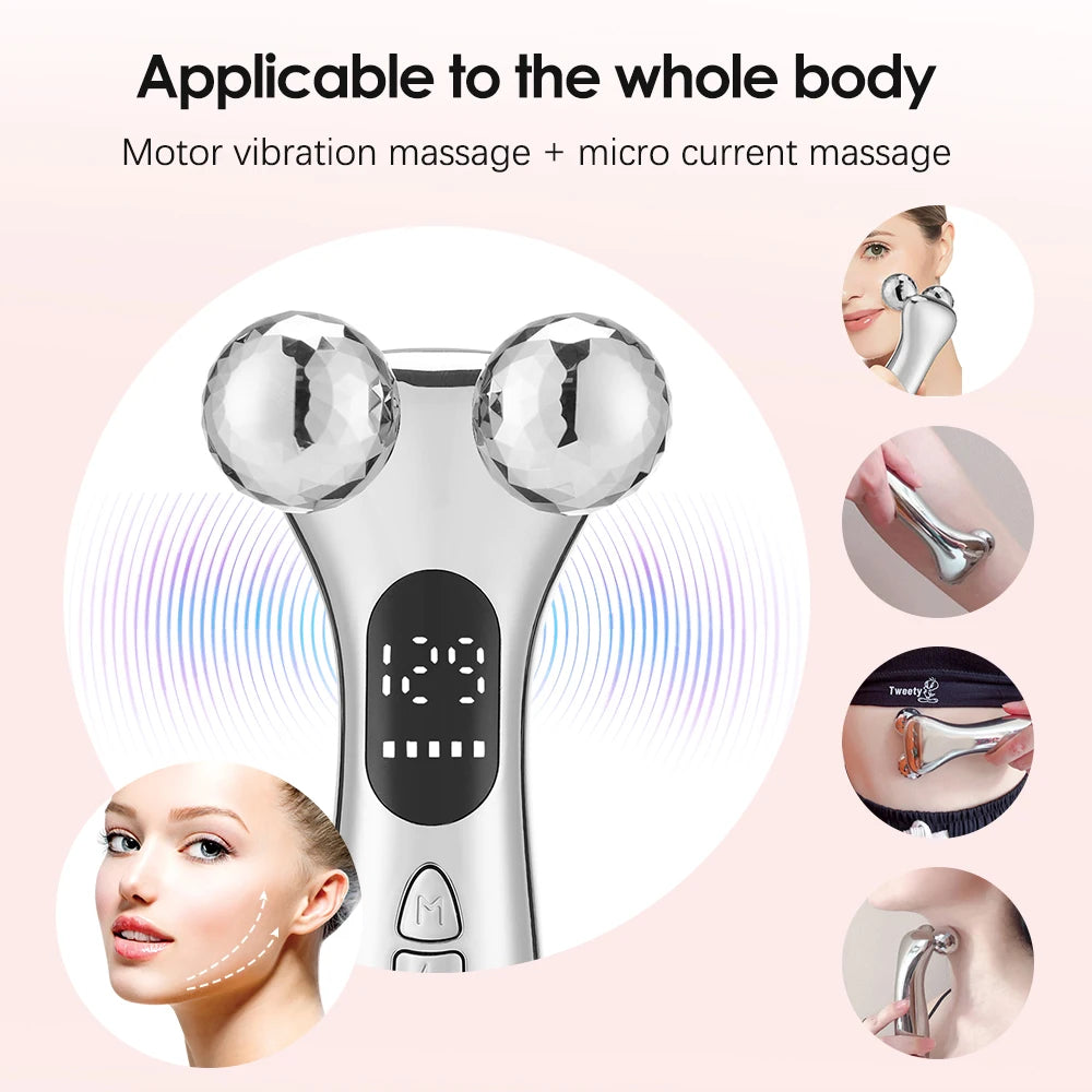 Lulupurest™ 4D Roller Facial Massager – Anti-Aging Face Lifting &amp; Contouring Tool
