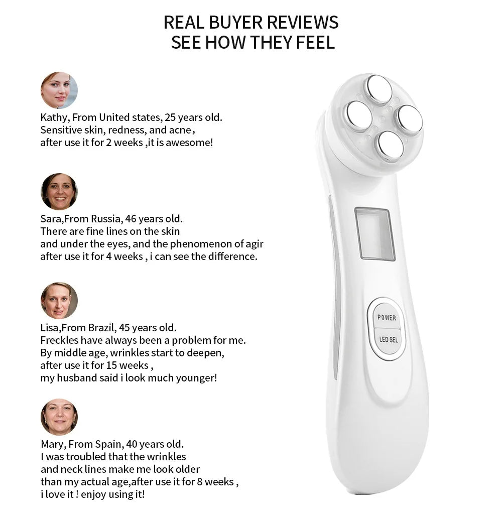 Lulupurest™ 5-in-1 RF EMS LED Photon Beauty Device