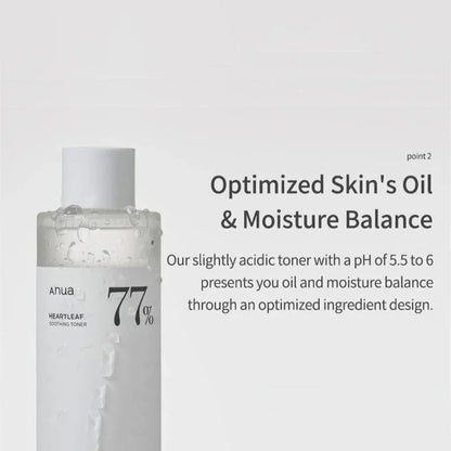 Anua Heartleaf 77% Toner Moisturizing Pore Cleansing Oil Foaming Cleanser Deep Cleanses Impurities Korean Skincare