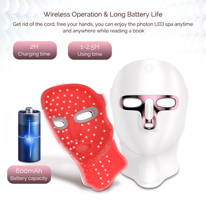Lulupurest™ LED Face &amp; Neck Radiofrequency Light Therapy Mask
