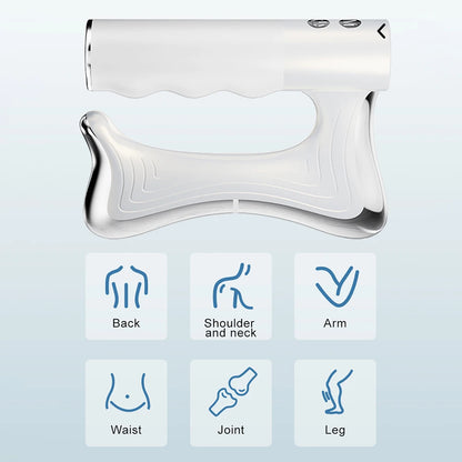 Electric Heating Fascia Knife Muscle Relaxation LCD Vibration Massager Warm Body Lifting Blade Comb Massage Tool