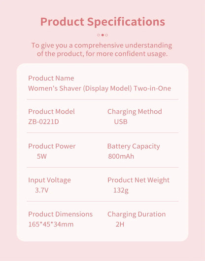 Lulupurest™ 2-in-1 Electric Razor &amp; Bikini Trimmer for Women