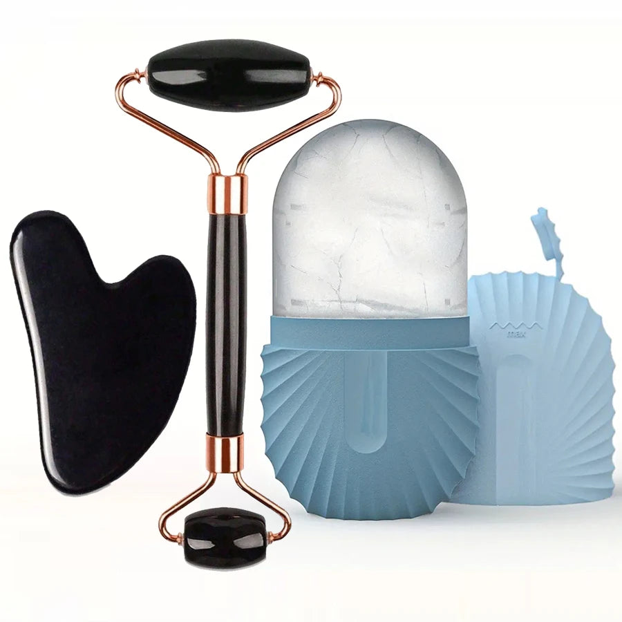 Lulupurest™ Ice Face Roller &amp; Gua Sha Set