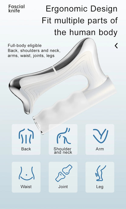 Electric Heating Fascia Knife Muscle Relaxation LCD Vibration Massager Warm Body Lifting Blade Comb Massage Tool