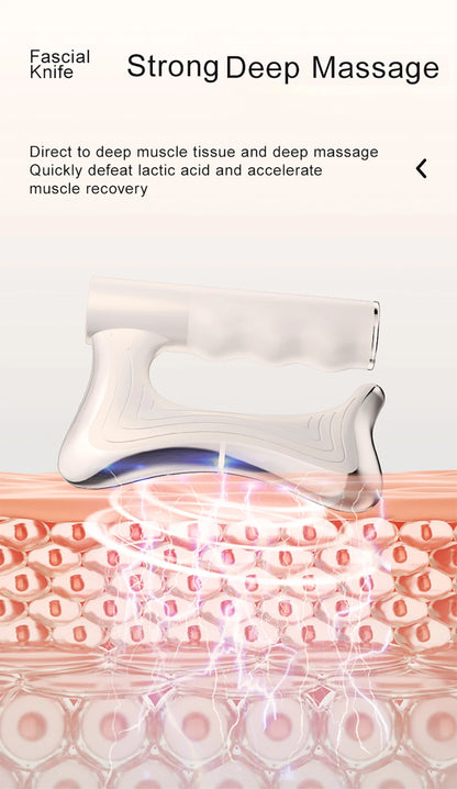 Electric Heating Fascia Knife Muscle Relaxation LCD Vibration Massager Warm Body Lifting Blade Comb Massage Tool