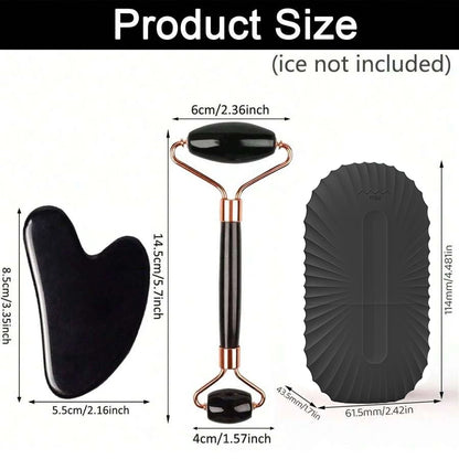 Lulupurest™ Ice Face Roller &amp; Gua Sha Set