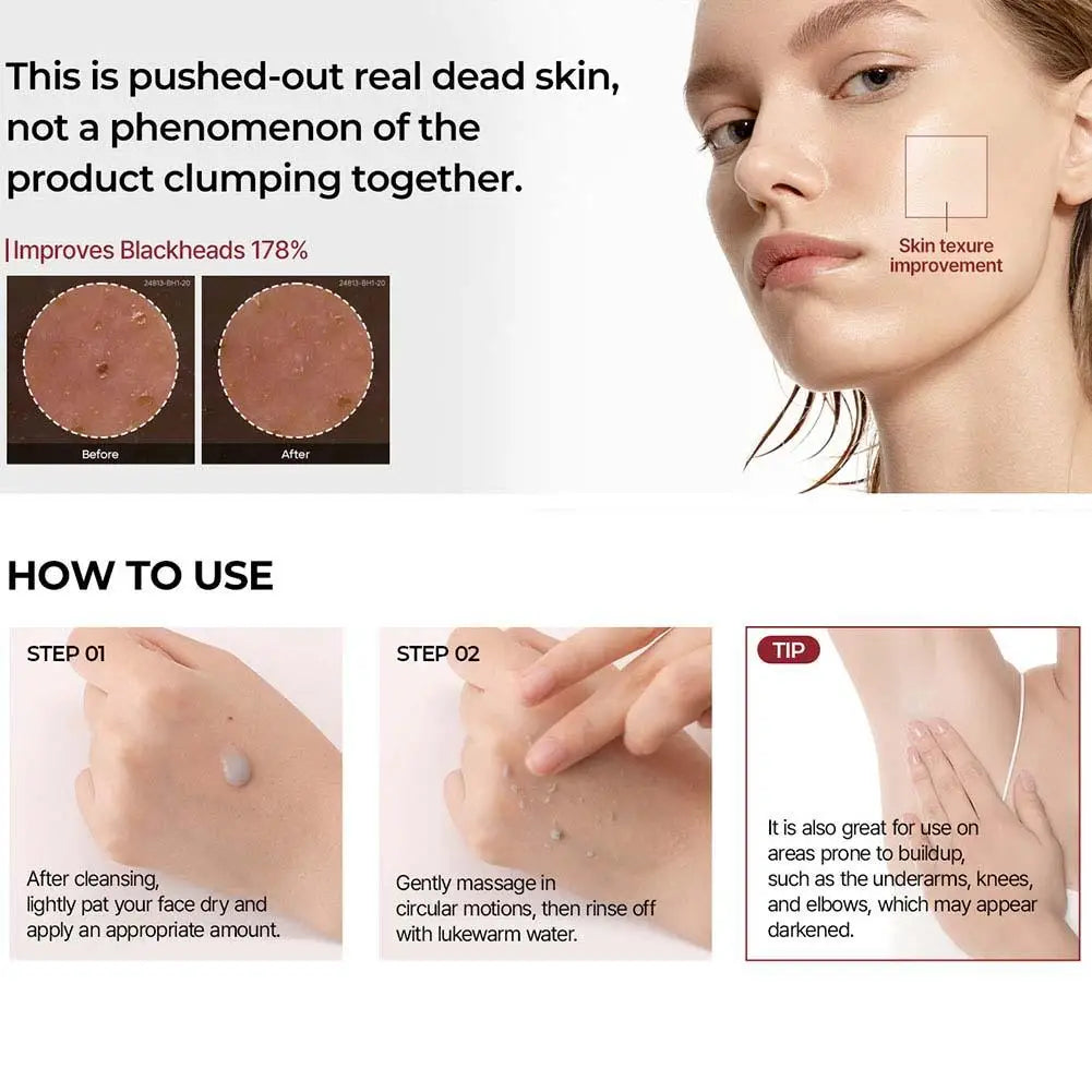 Dr.Melaxin, Peel Shot Glow Rice Exfoliating Ampoule, Gentle Exfoliating Face and Body Scrub for All Skin Types, Korean Skincare