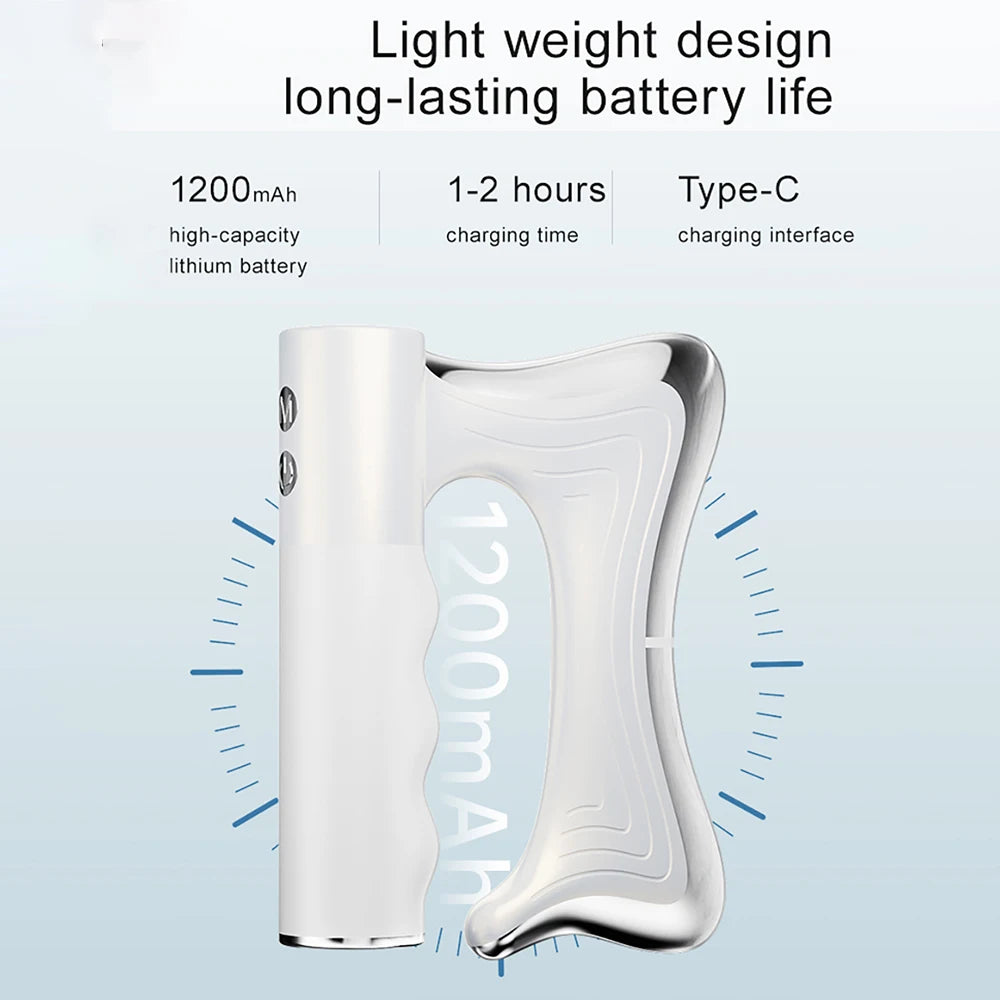 Electric Heating Fascia Knife Muscle Relaxation LCD Vibration Massager Warm Body Lifting Blade Comb Massage Tool