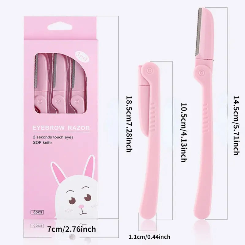 Women’s Face Care Makeup Shaver and Eyebrow Trimmer (3pcs)