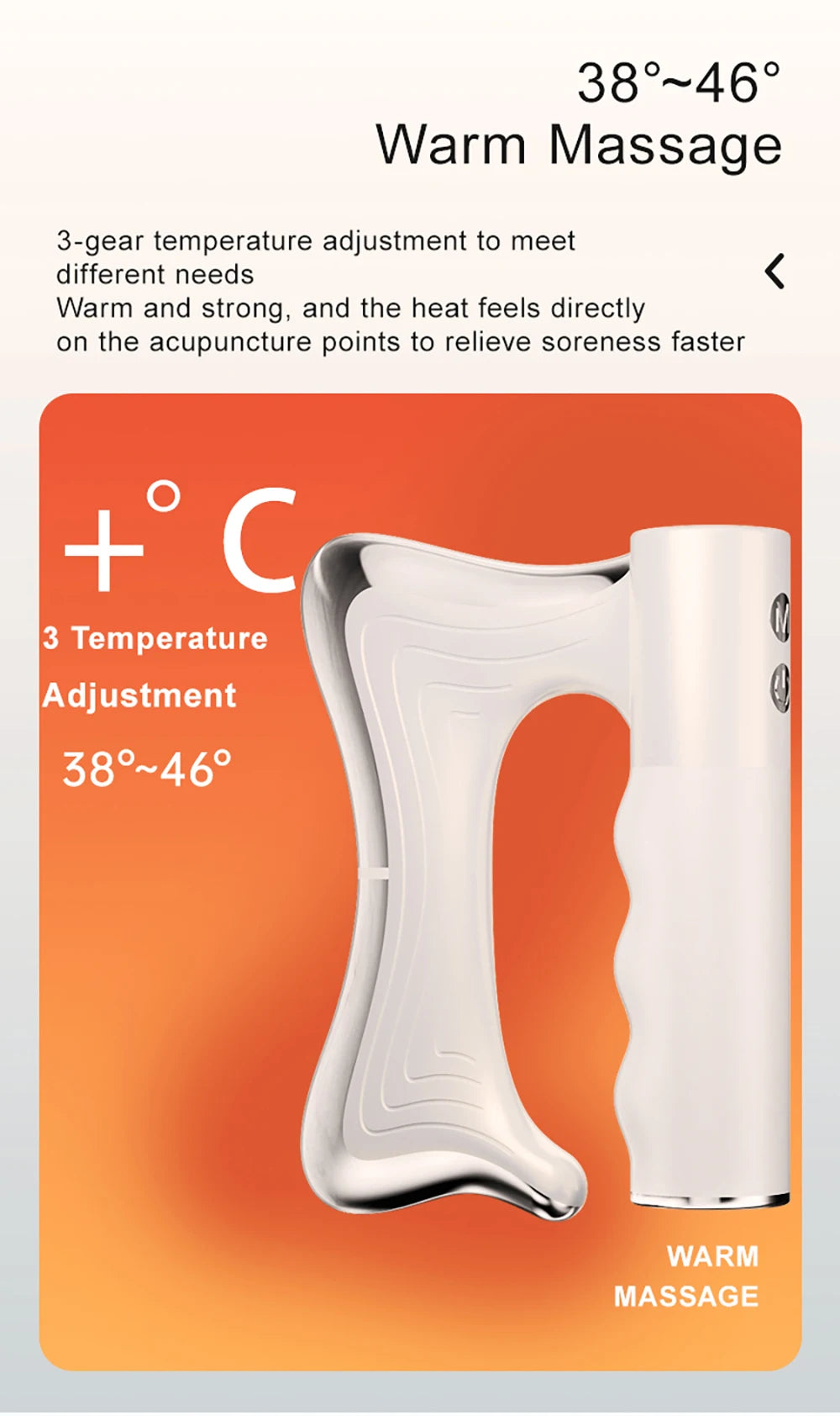 Electric Heating Fascia Knife Muscle Relaxation LCD Vibration Massager Warm Body Lifting Blade Comb Massage Tool