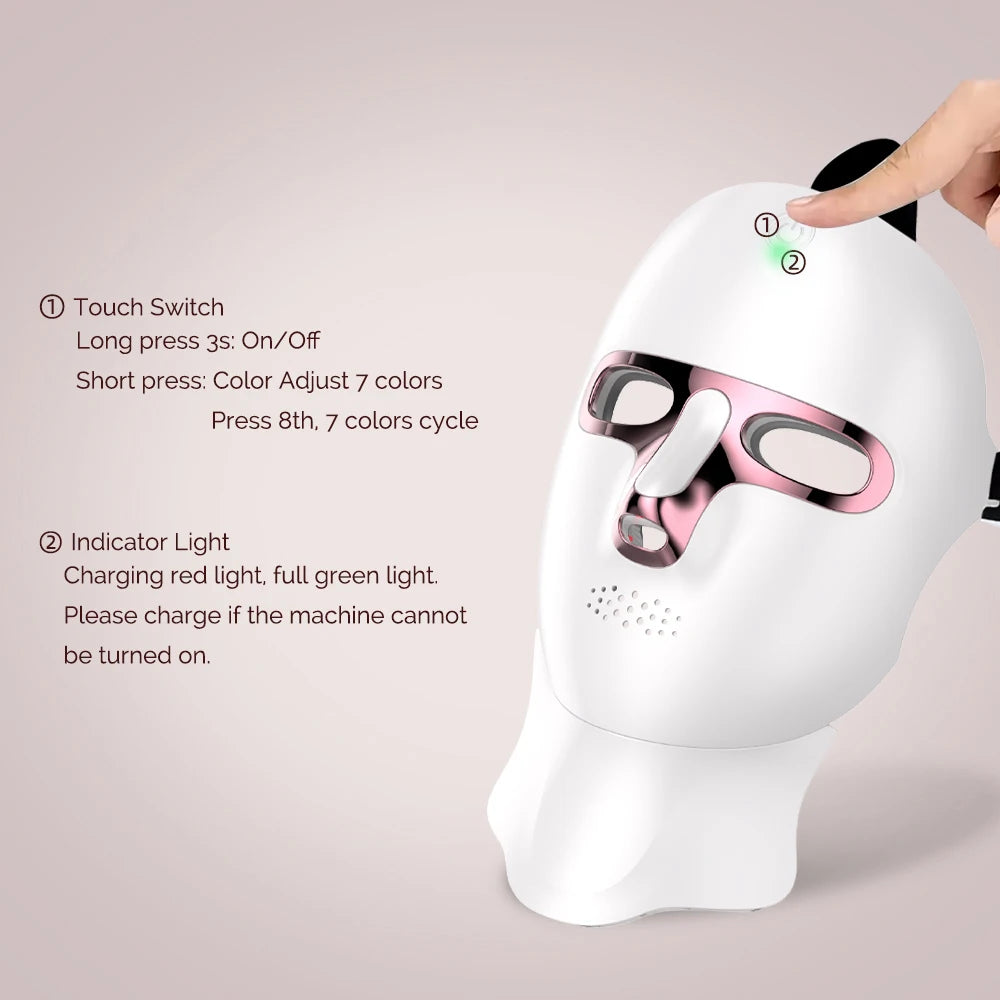 Lulupurest™ LED Face &amp; Neck Radiofrequency Light Therapy Mask