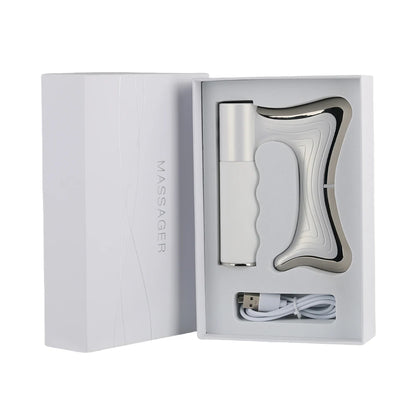 Electric Heating Fascia Knife Muscle Relaxation LCD Vibration Massager Warm Body Lifting Blade Comb Massage Tool