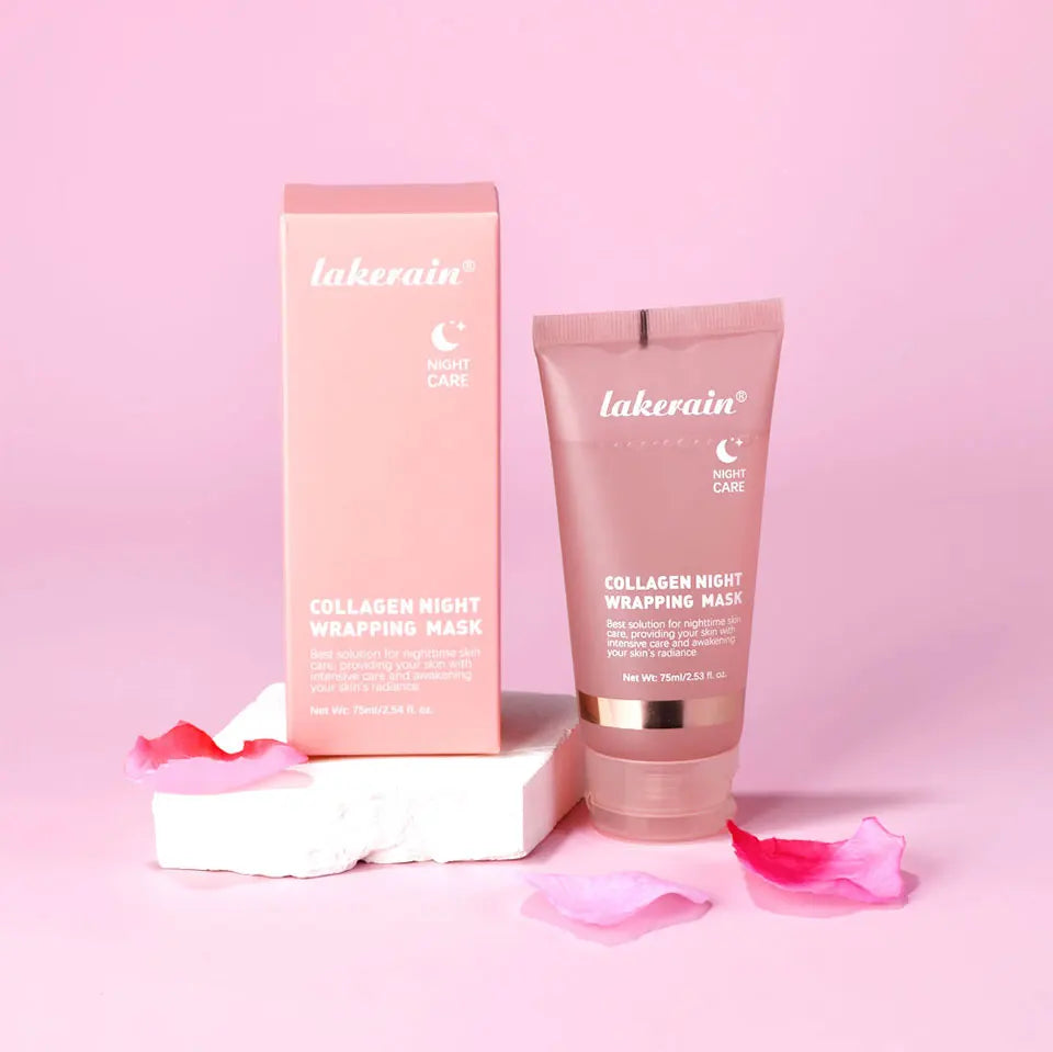 Lakerain Collagen Night Wrapping Mask Elasticity Hydration Care Reduces Sagging &amp; Dullness Hydrolyzed Collagen For Glowing Skin