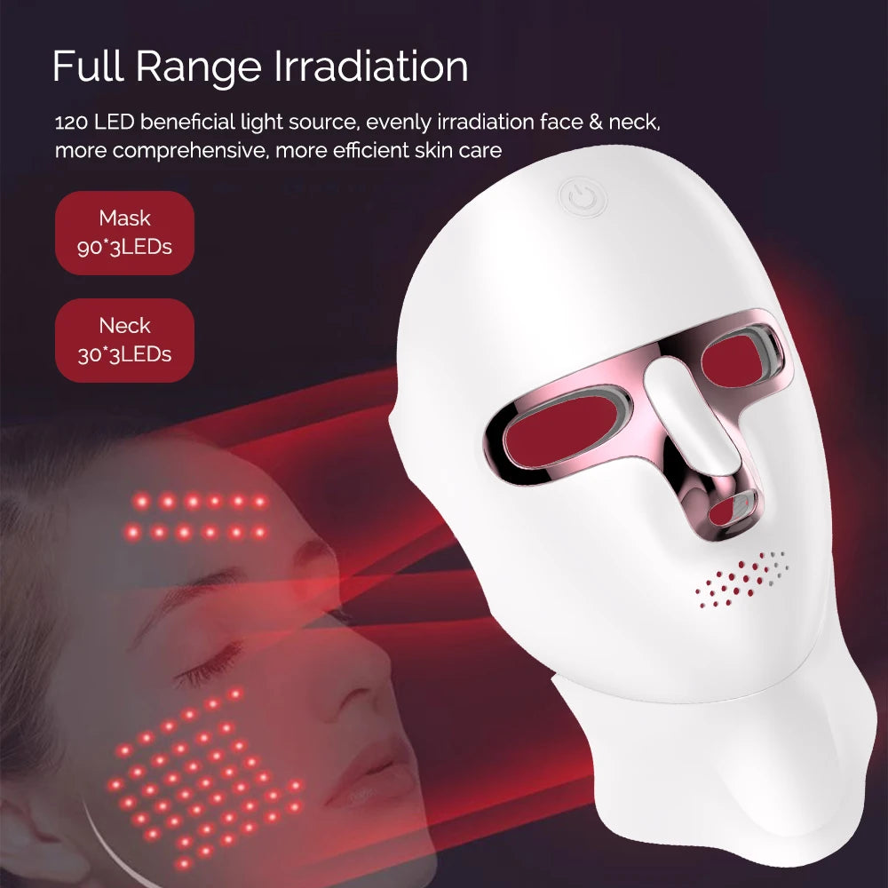 Lulupurest™ LED Face &amp; Neck Radiofrequency Light Therapy Mask