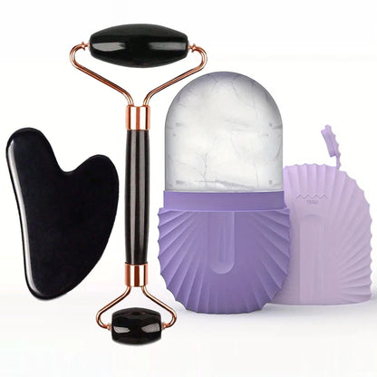 Lulupurest™ Ice Face Roller &amp; Gua Sha Set